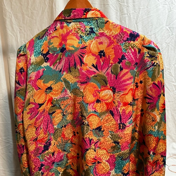 Women's Vintage Ariel Crowne Flroal Blouse (Women's Size 12) - Picture 2 of 6